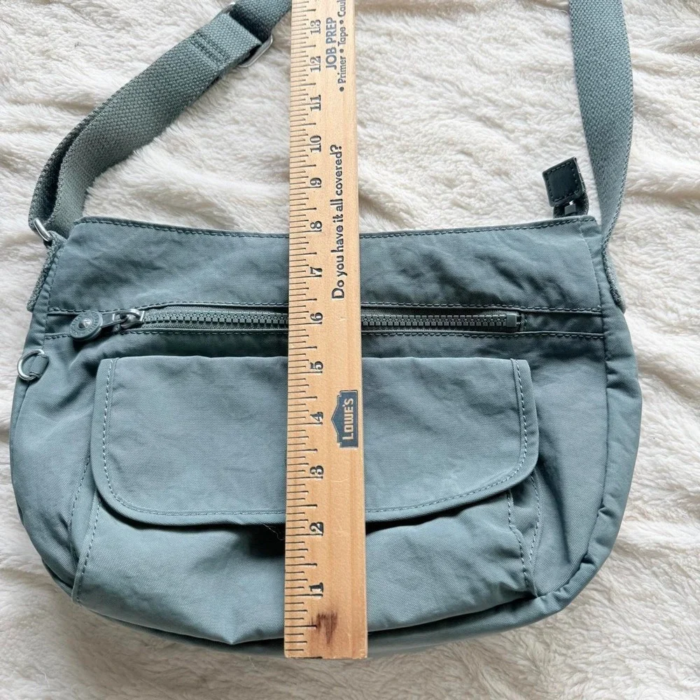 Kipling Gray Nylon Crossbody Shoulder Bag Adjustable Strap